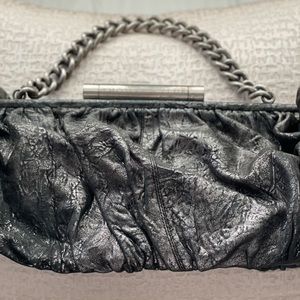 Thomas Wylde Gunmetal Lambskin Skull & Chain Purse